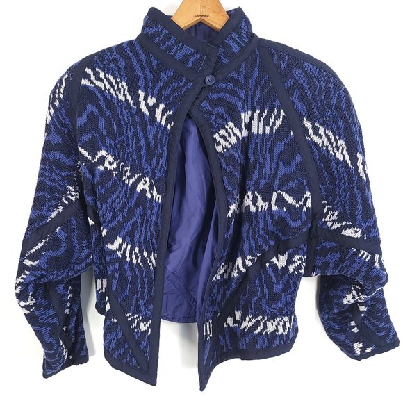 Vtg Escada Jacket Women's Eur 38 Multicolor One Button Front Distressed - Picture 1 of 8